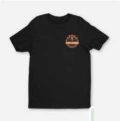 Black t-shirt with the TN Laser Crafts logo on the chest